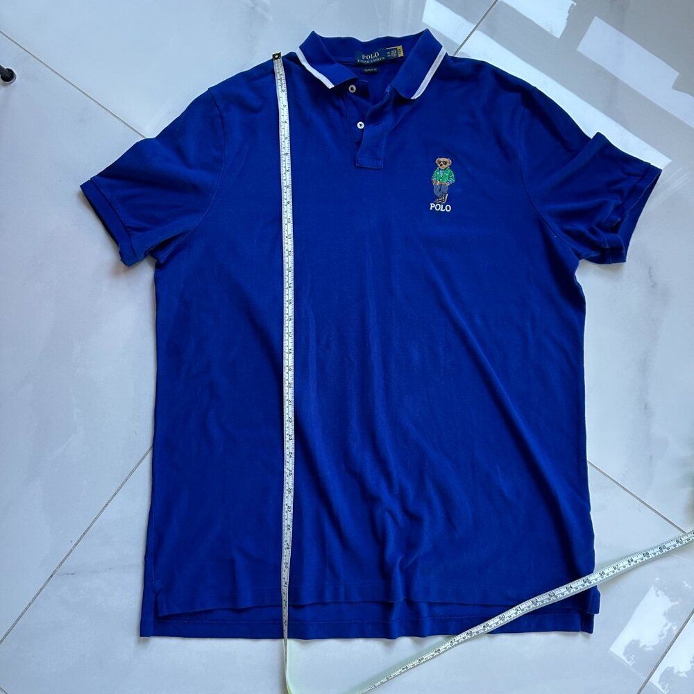 Ralph Lauren | Bear Polo Shirt | XXL | Classic Fit | Royal Blue | 100% Cotton - Picture 13 of 16